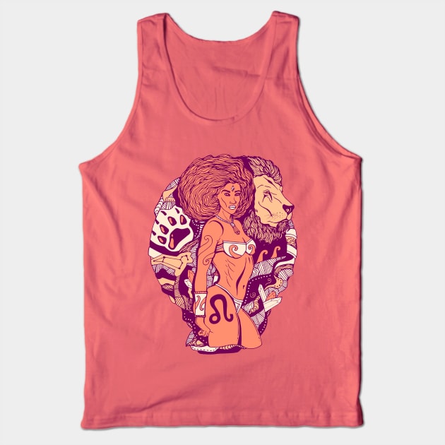 Peach Leo Beauty Tank Top by kenallouis